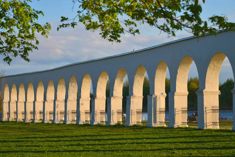 a po of the white arches in the field