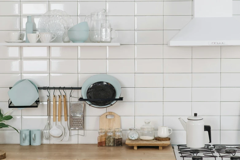 white wall mounted kitchen appliances in a room