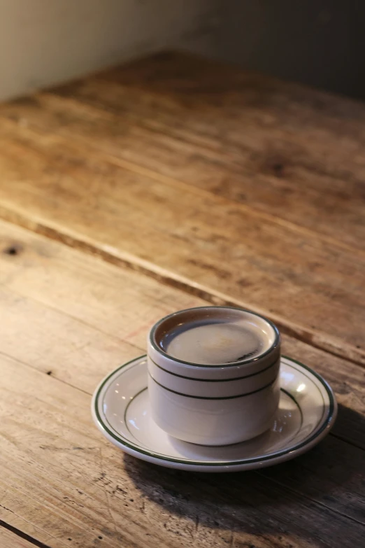 a white cup sitting on top of a saucer