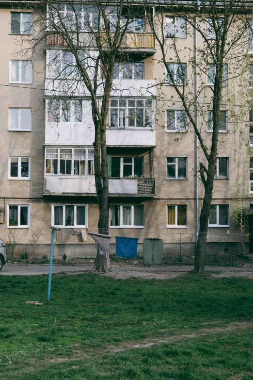 the building with many balconies is very old