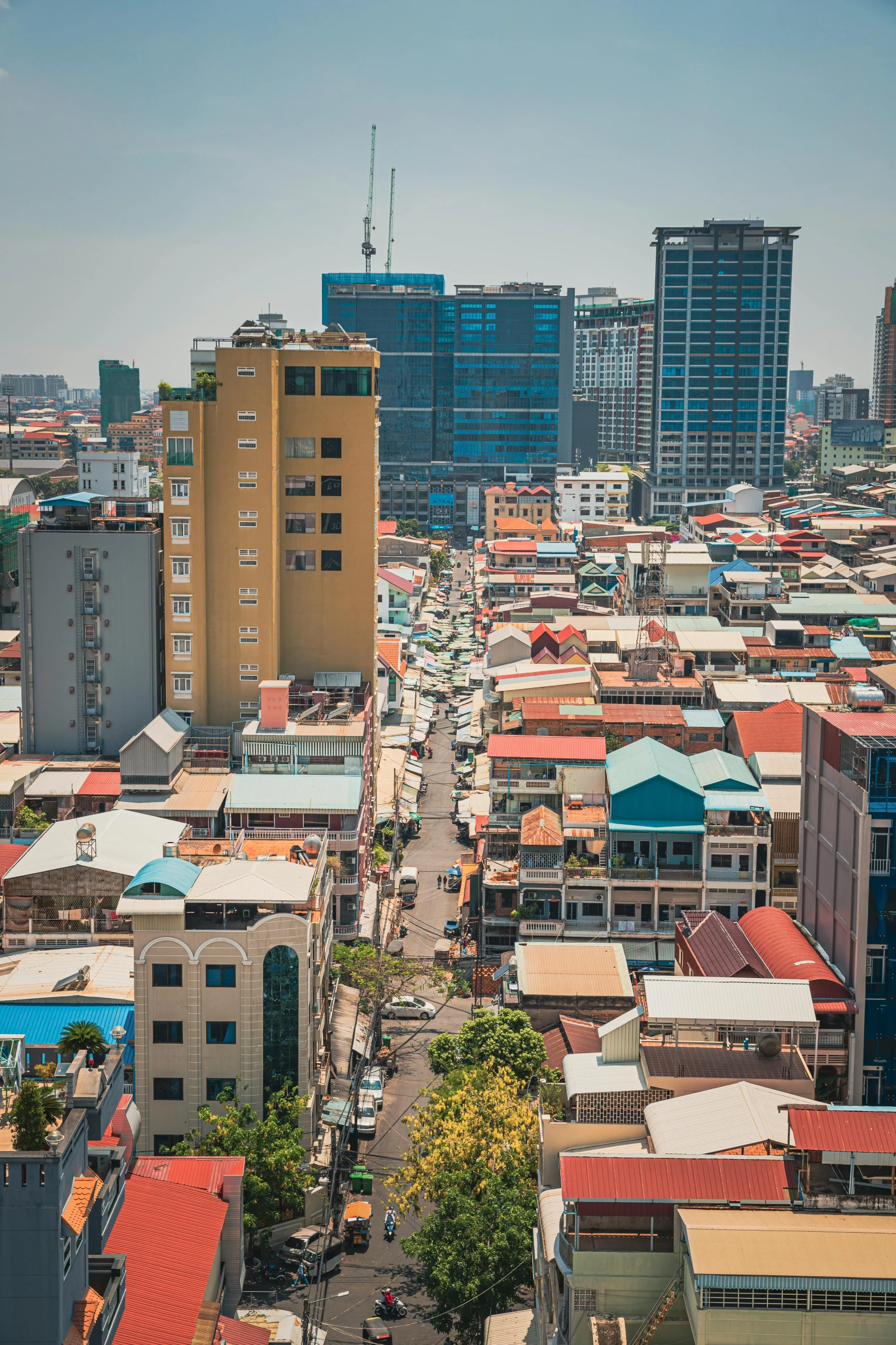 a city scene with a lot of buildings