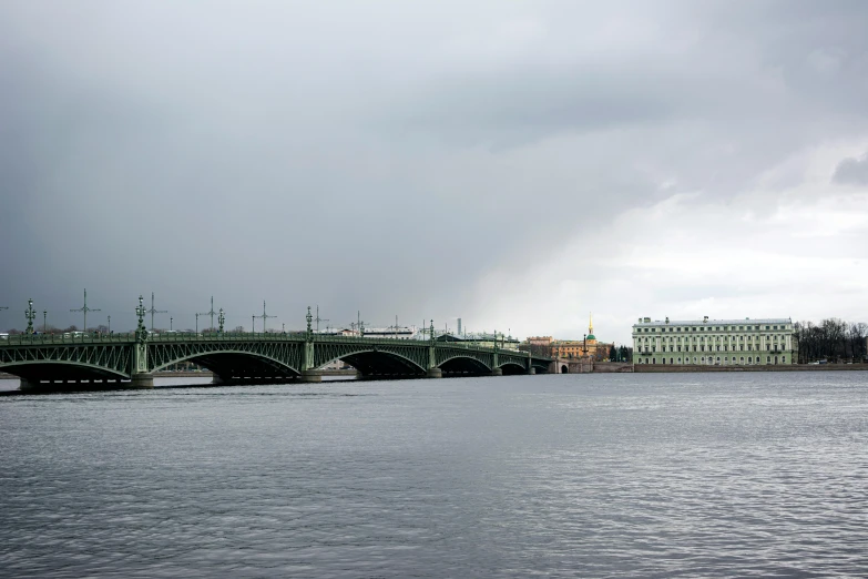 a bridge over a large body of water