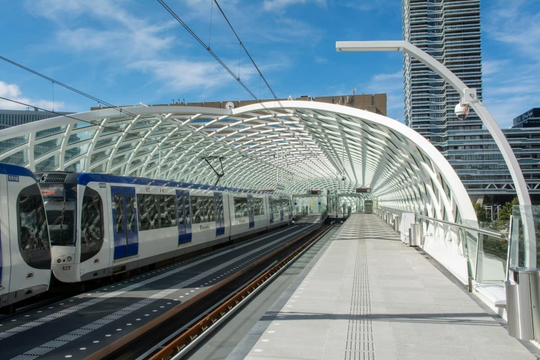 a large long train on a steel track