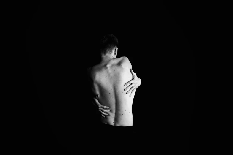 the female back is in black and white