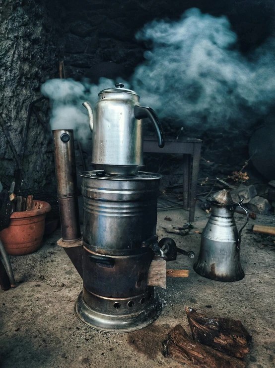 a tea kettle on top of a stove