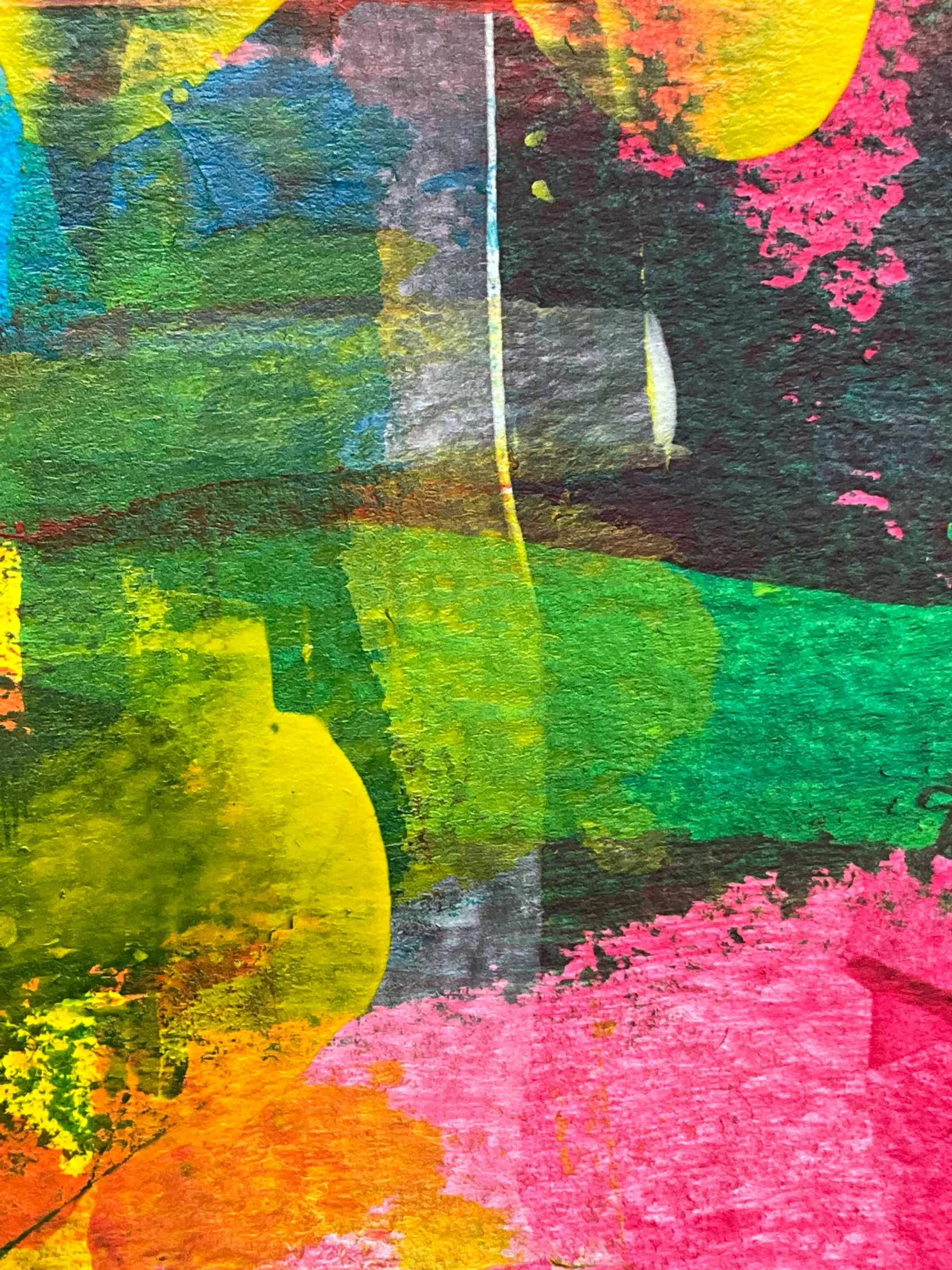 abstract painting, with multiple colors and various strokes