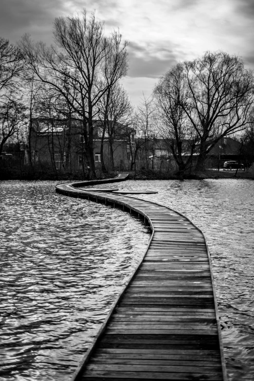 a bridge is next to a body of water