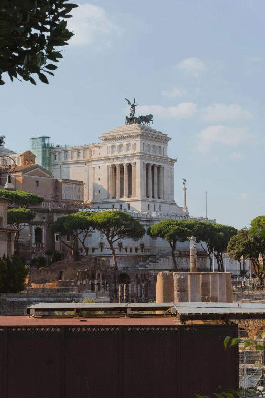 the skyline of ancient rome, with the building in the background