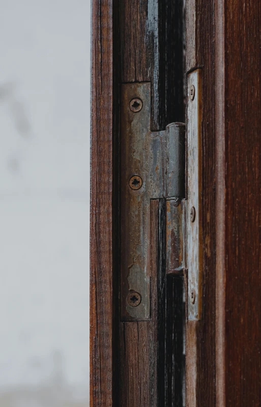 a closeup view of an old door handle