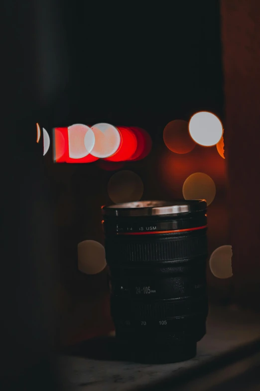 close up of lens taken at night time