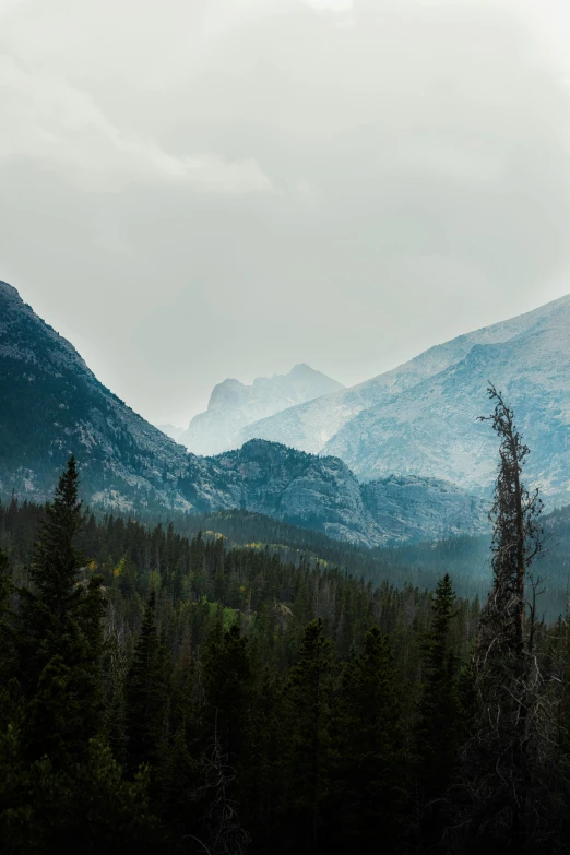 the mountains with very few snow on them are seen from across the valley