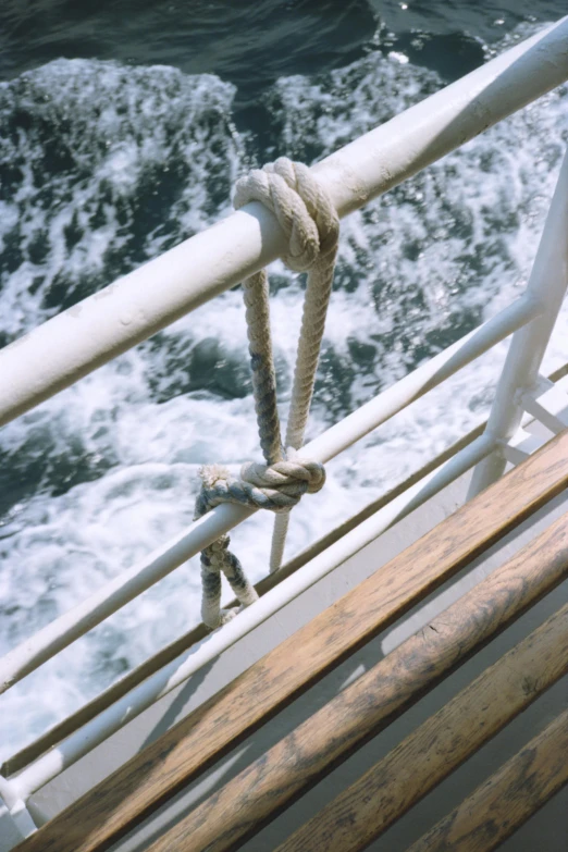 a rope hanging off the side of a boat
