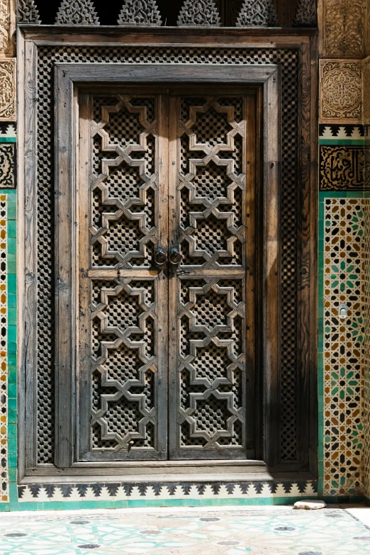 a door is made out of ornate designs