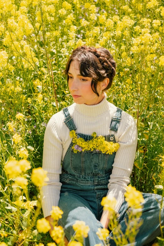  sits in a field of wildflowers