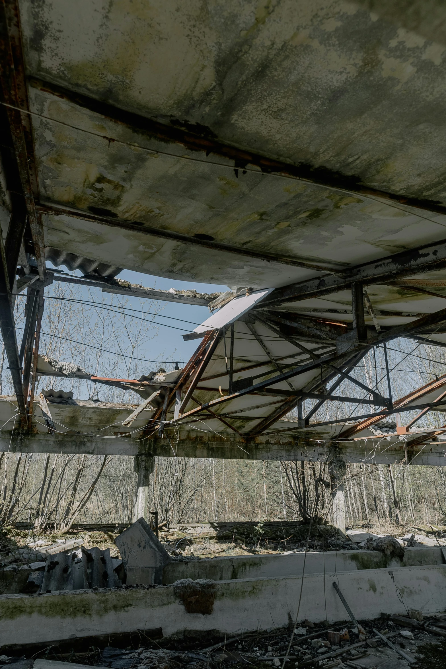 a view of a structure made of old materials