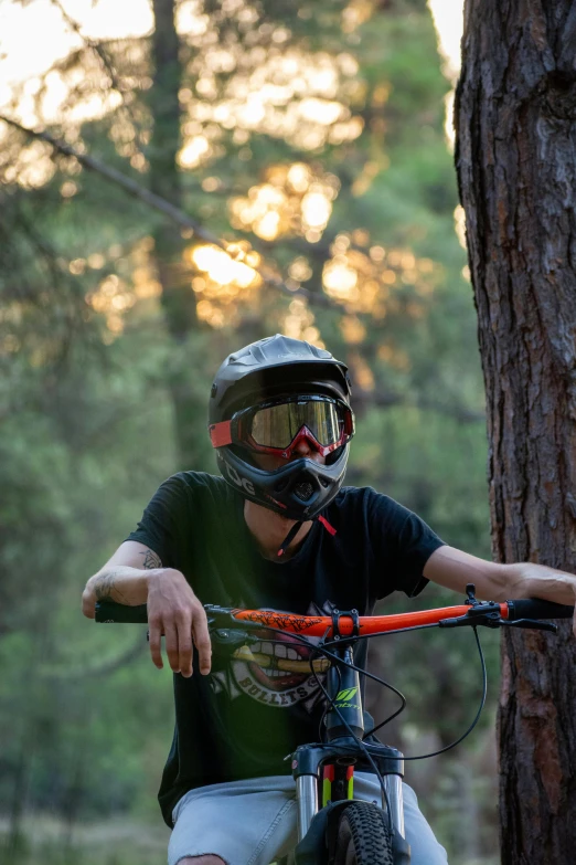 a person in bike gear riding on a bicycle