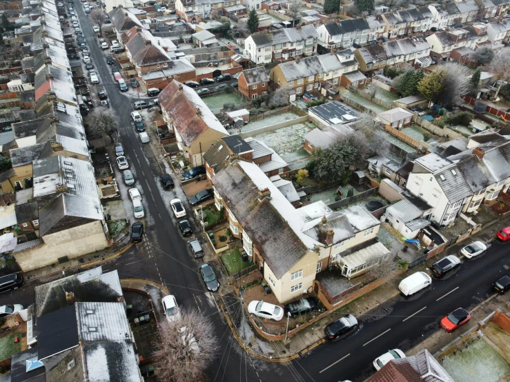 an overhead view of a very pretty city