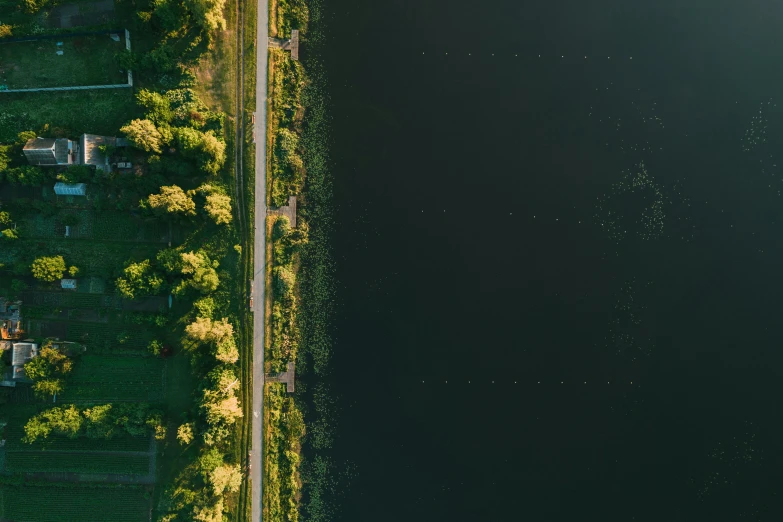 a picture taken from the air of a large body of water