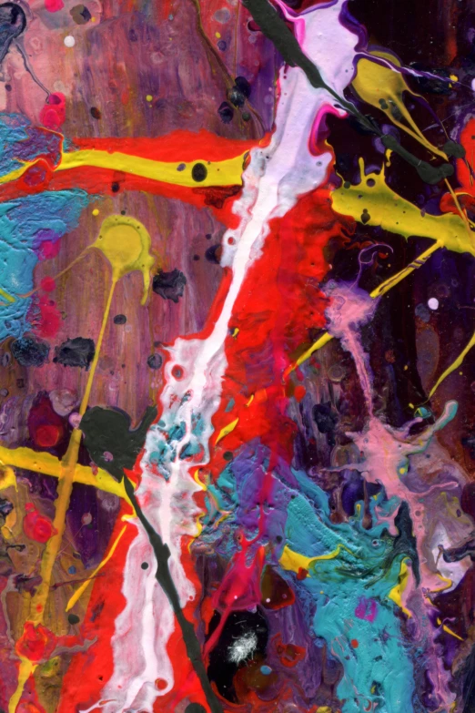 a multi - colored abstract painting with bright colors