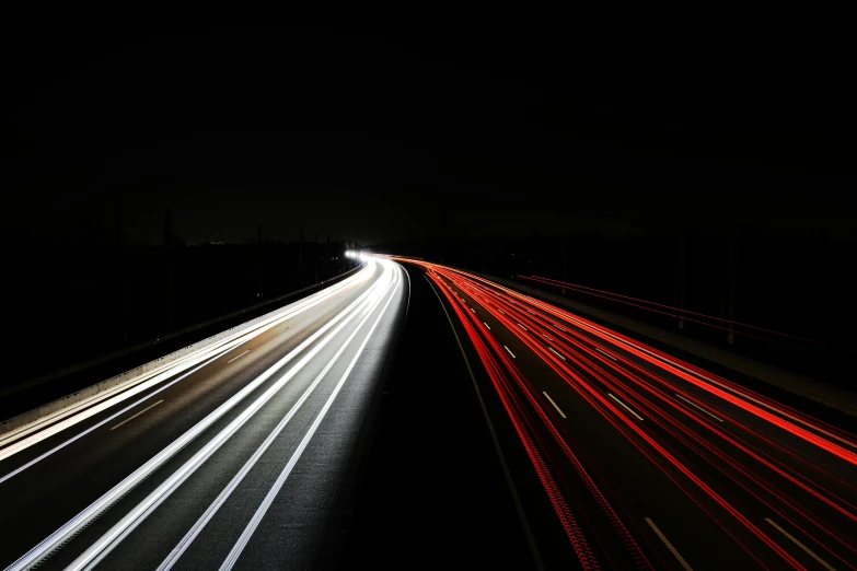 a long exposure po of the road during the night