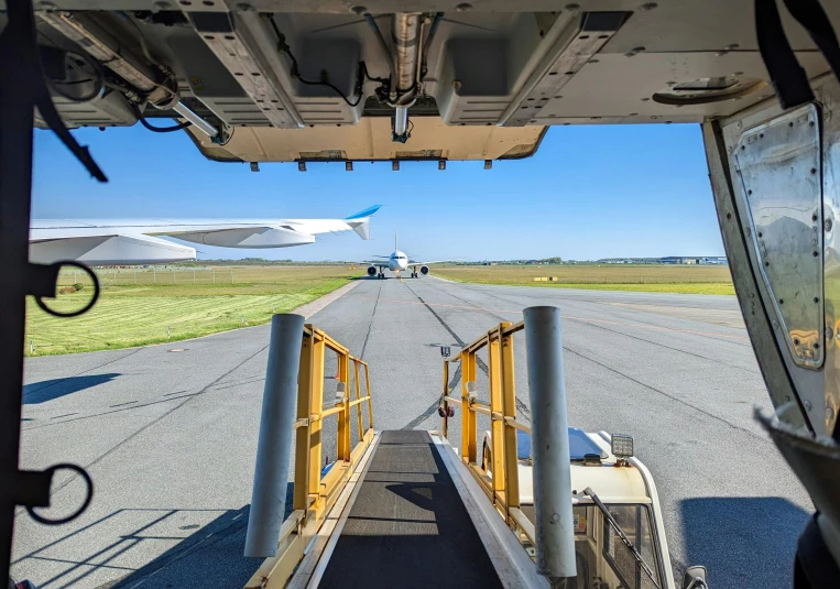 a plane is getting ready to take off in the sky