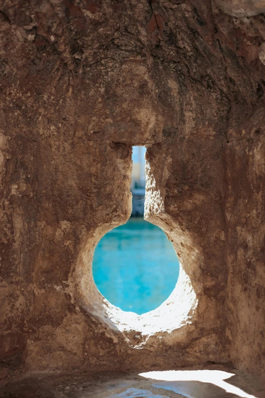 the pool looks like soing out of a cave