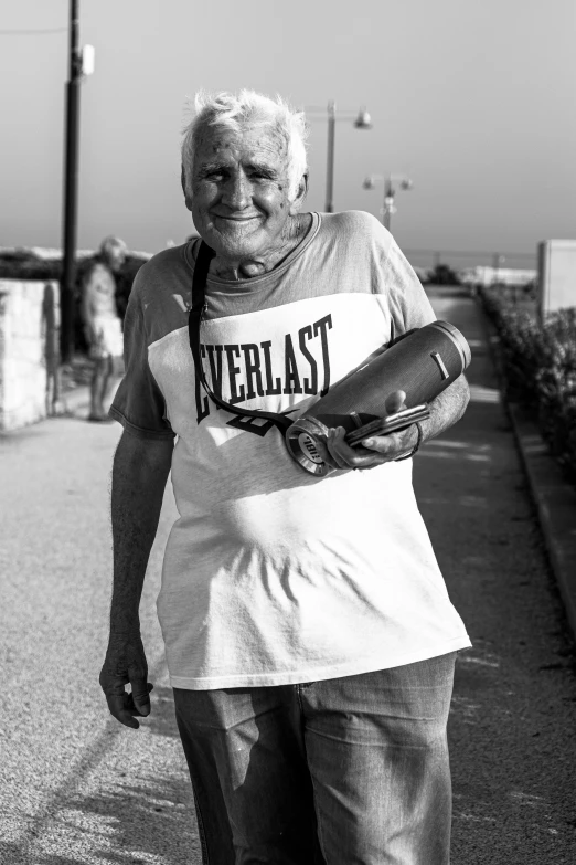 a black and white po of an elderly woman