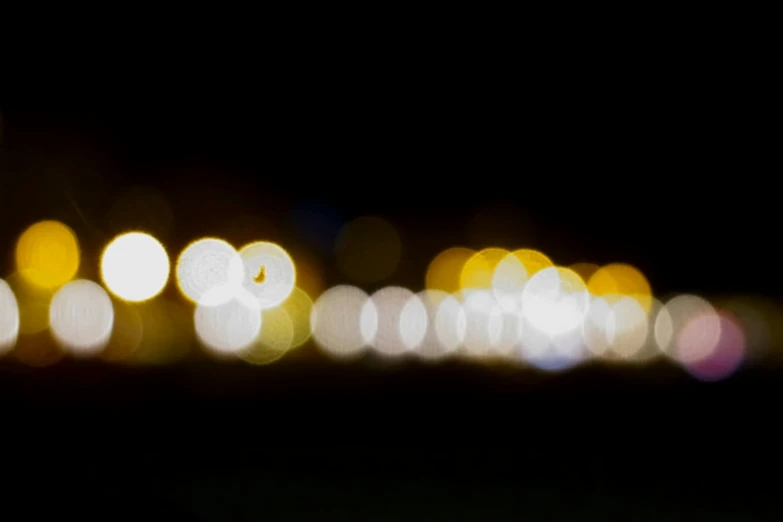 a close - up of several lights on the side of a road