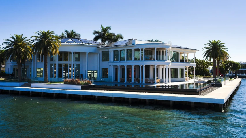 a home is sitting on a private dock