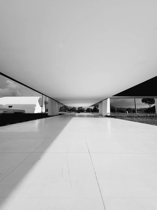 a view of a roof area from one side of the hall