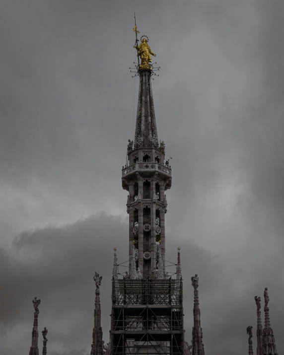 an upward angle view of an ornate building