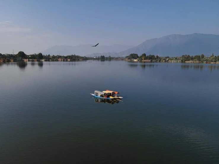 the water is empty and a small boat is in it