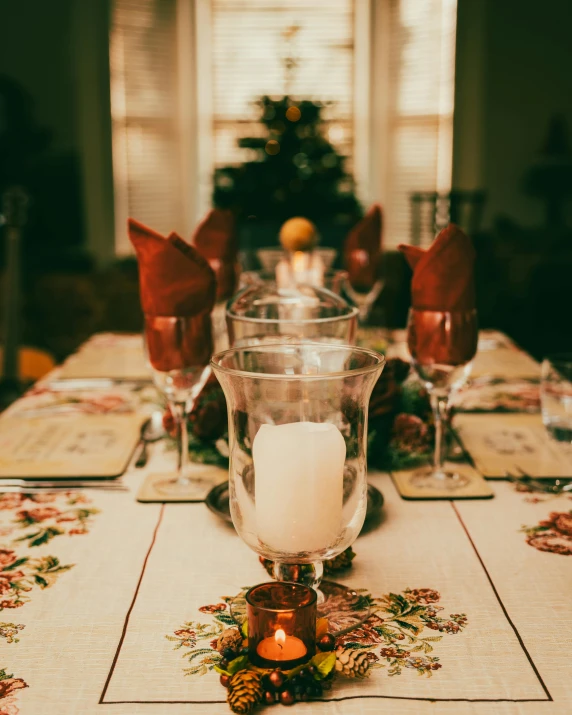 a candle that is on top of a table