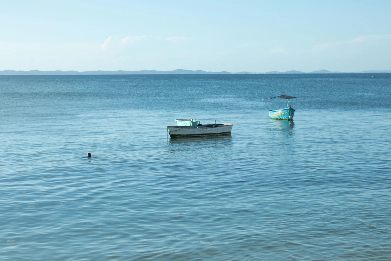 a small boat in the middle of the ocean