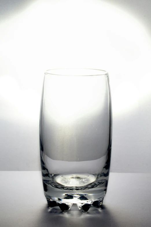 a s glass in front of a light