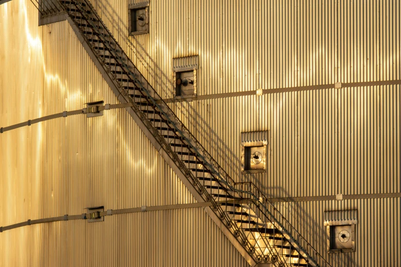 a staircase on the outside of a building