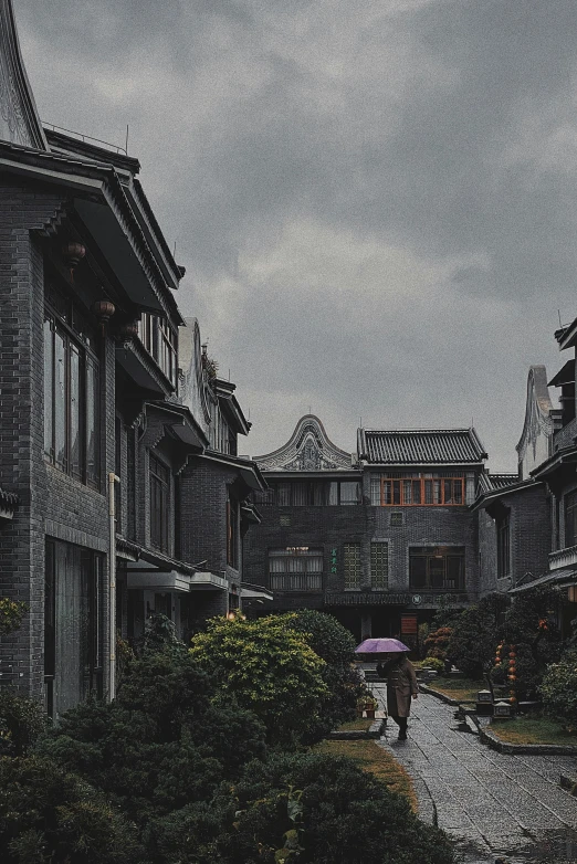 an image of a person walking alone in the rain