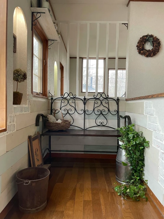 this is an entry way in an old, rundown home