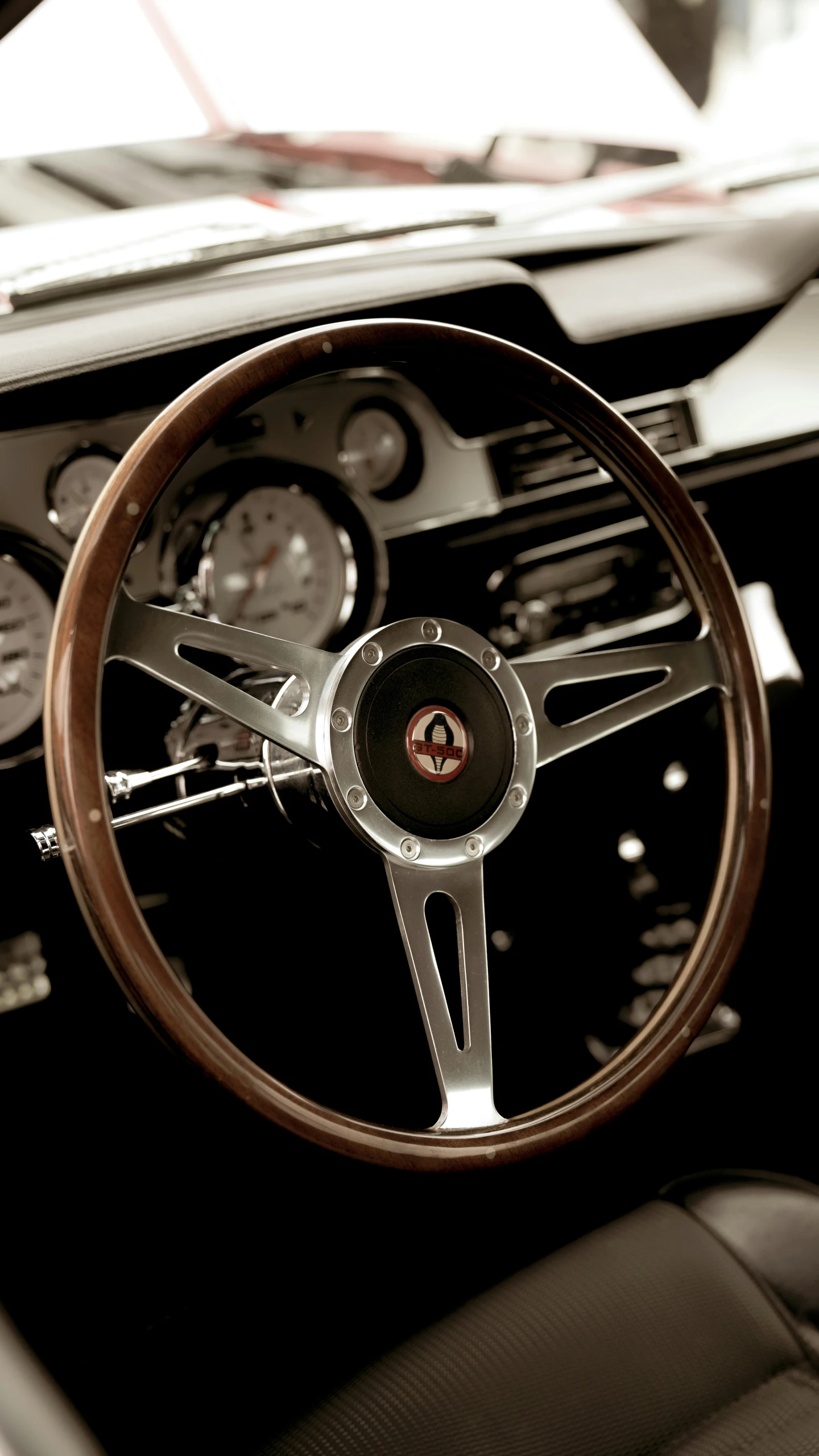 the interior of an old classic automobile