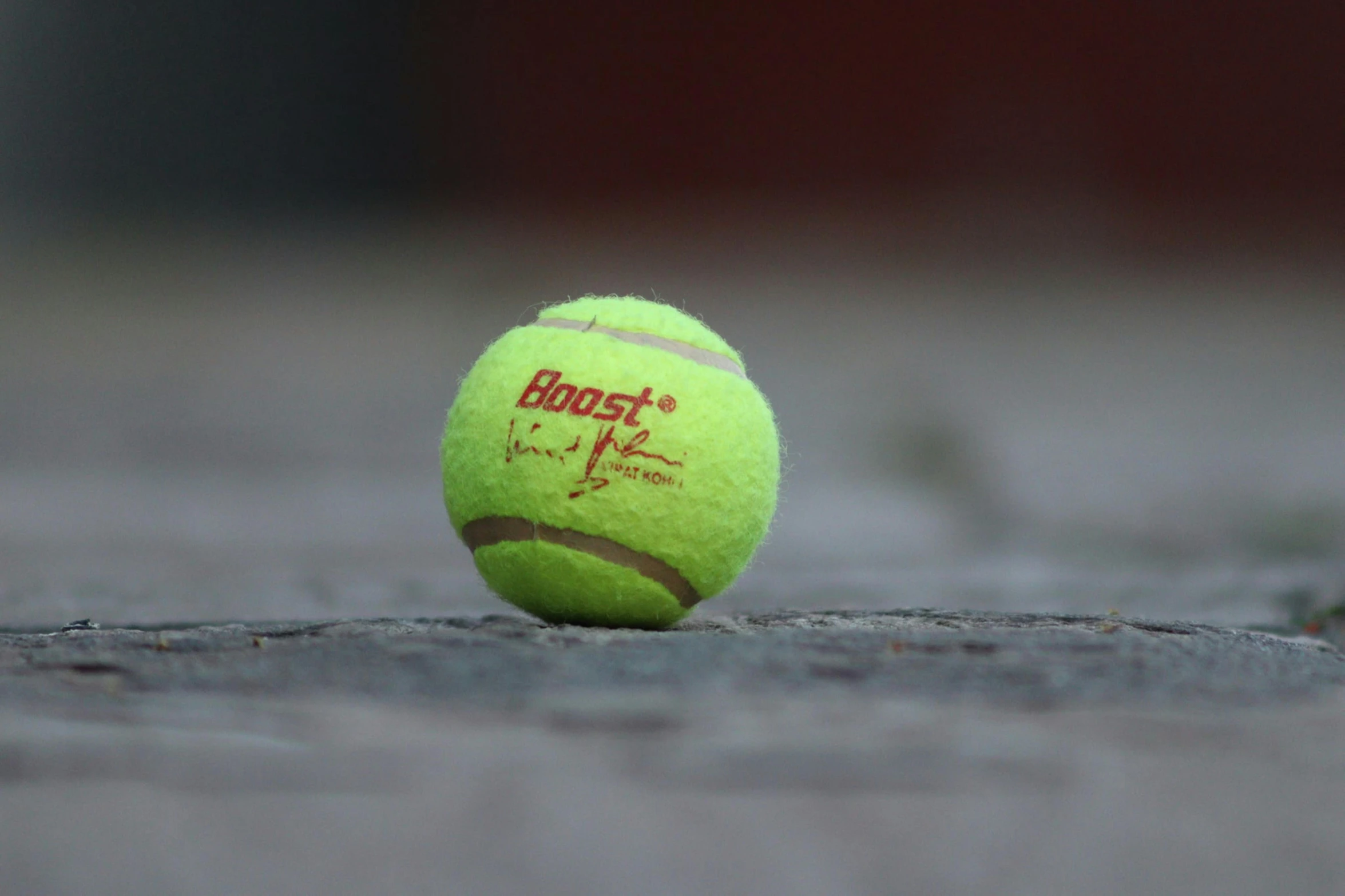 a tennis ball is shown on the court