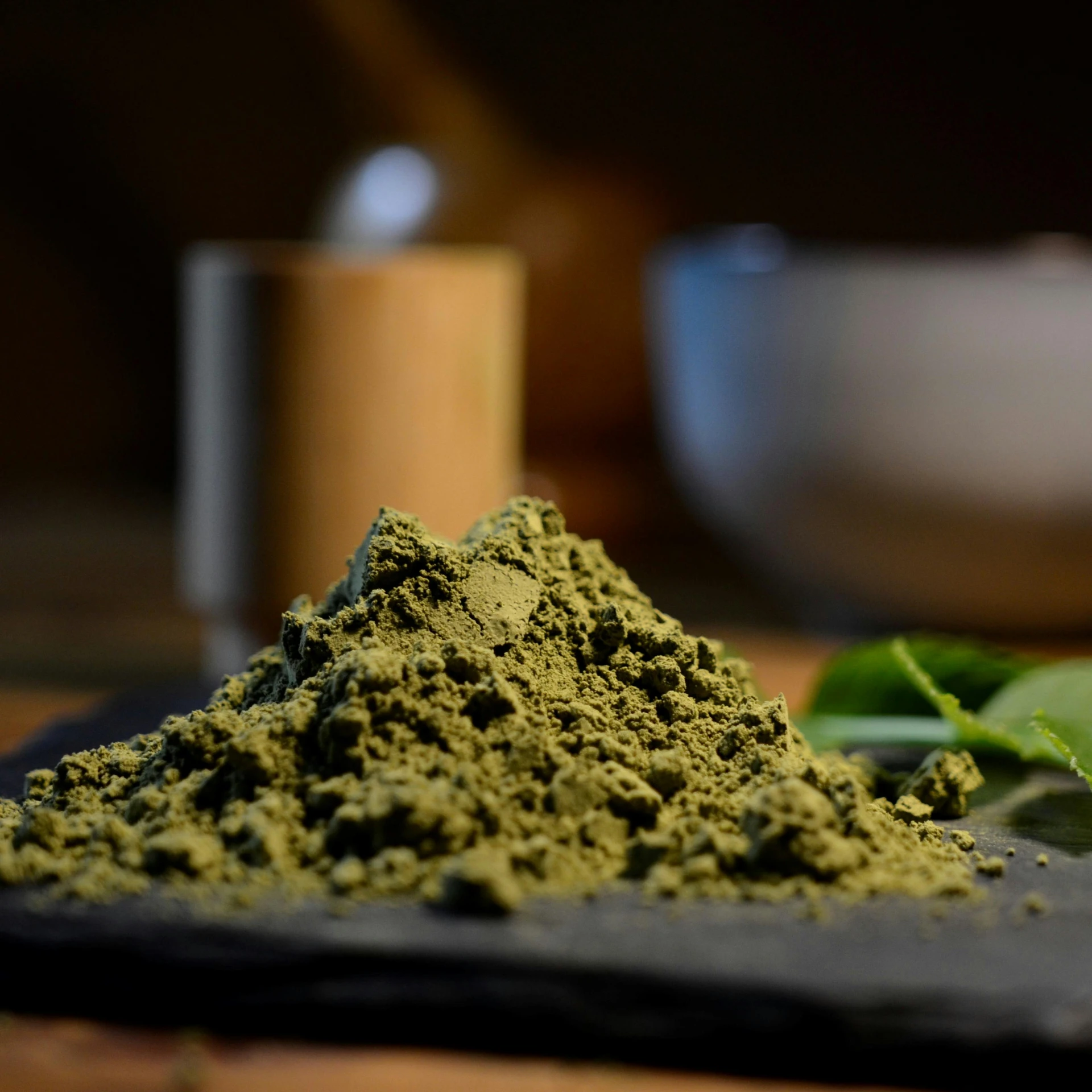 a mound of green spirkle sitting on top of a table