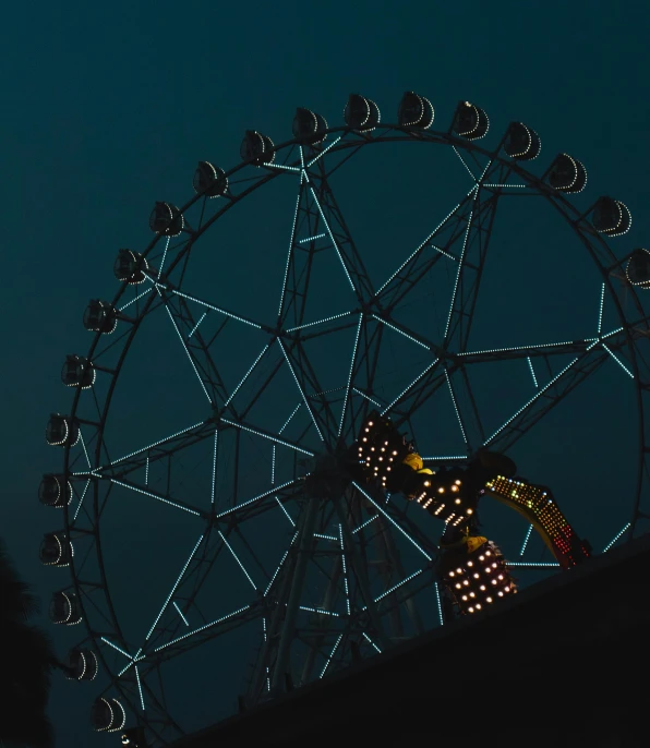 a wheel that has lights on top of it
