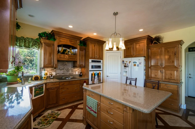 a very nice looking kitchen with lots of counter space