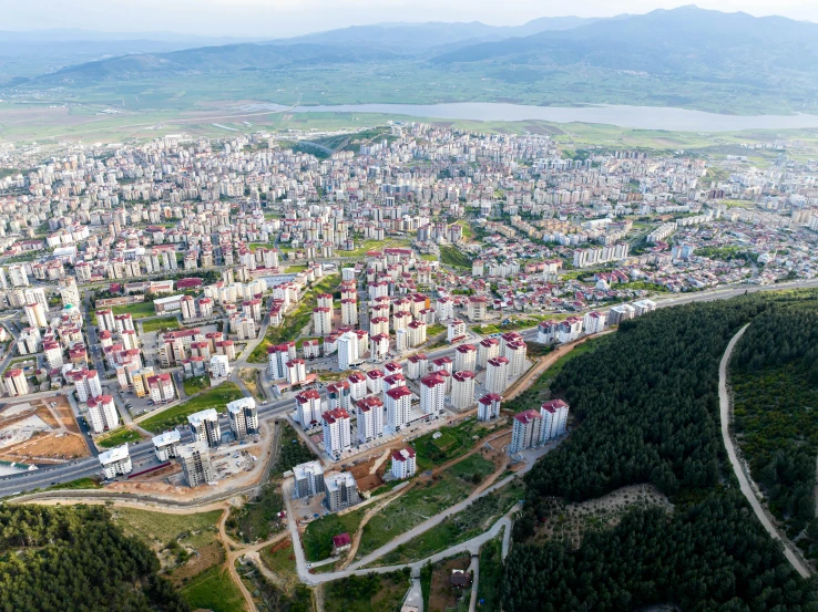 the city from the height of a mountain