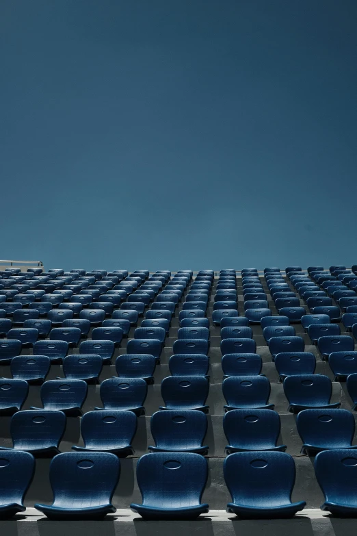 a view of a stadium from the seats on the field