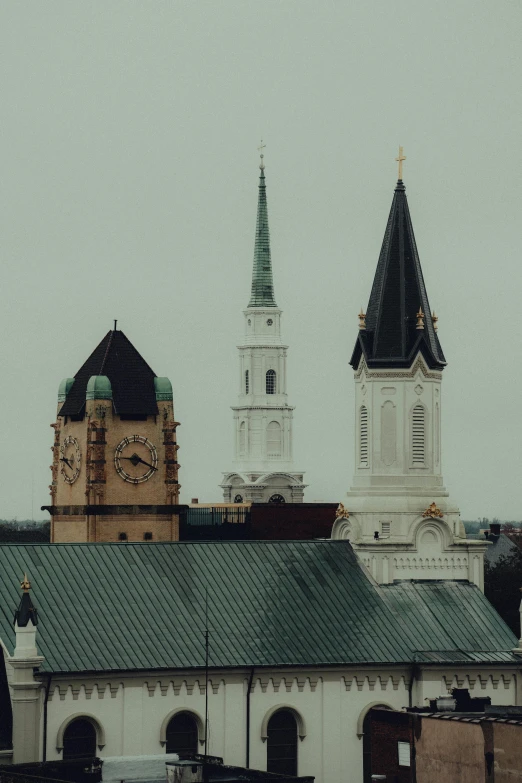 two large church like buildings next to each other