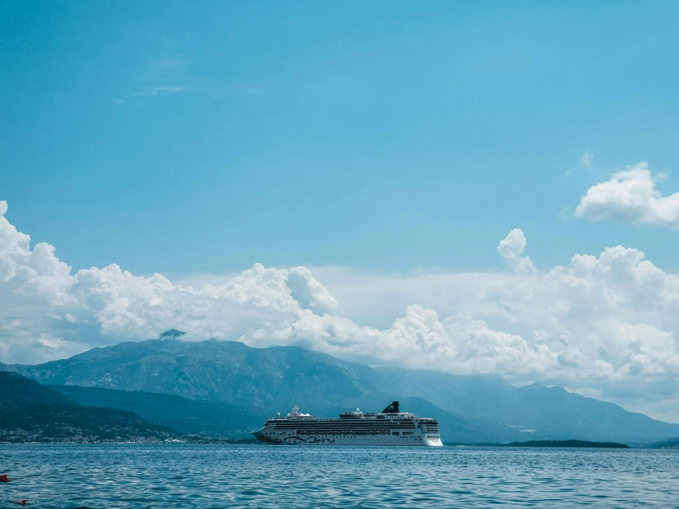 a big ship in the middle of the ocean