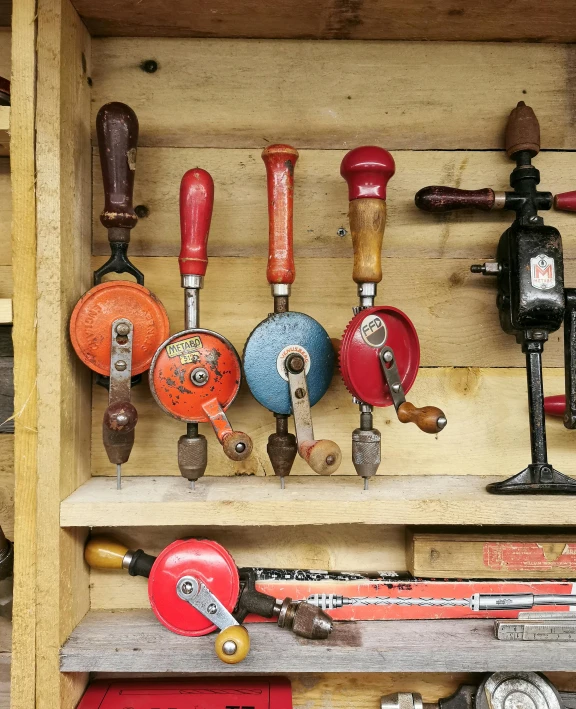 the tools and other objects are neatly organized and organized