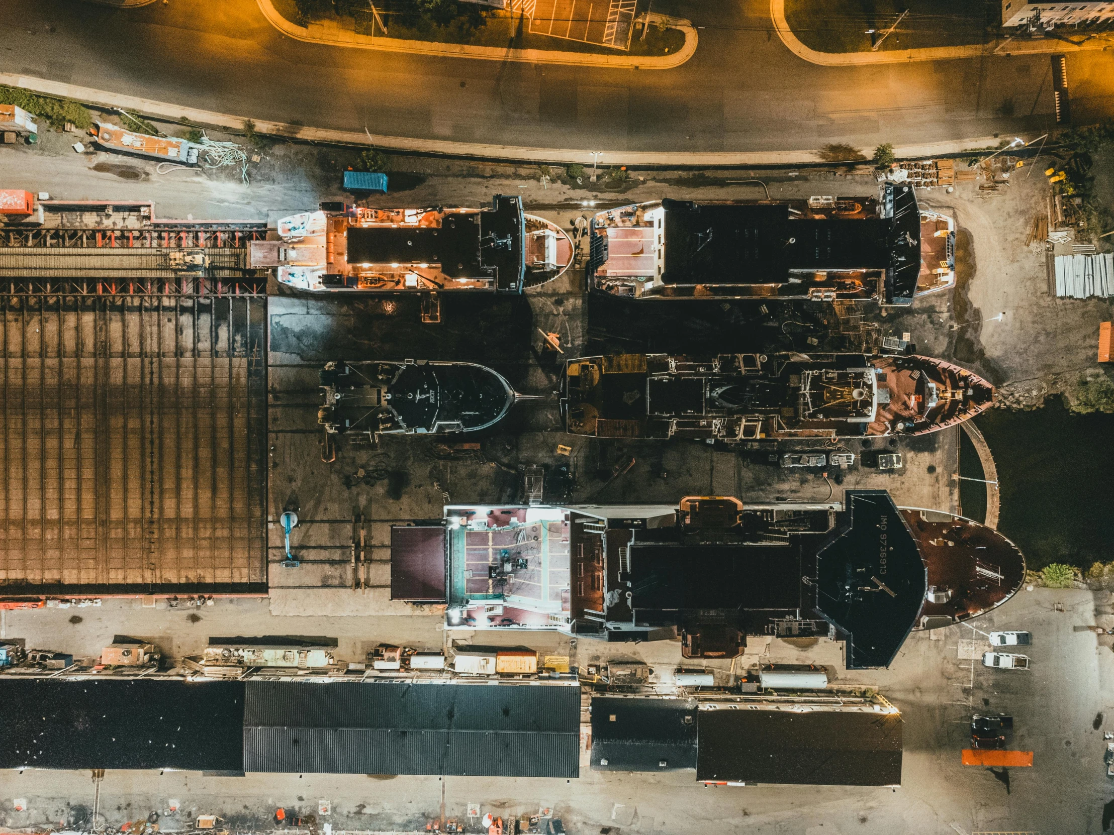 an overhead view of a street from above