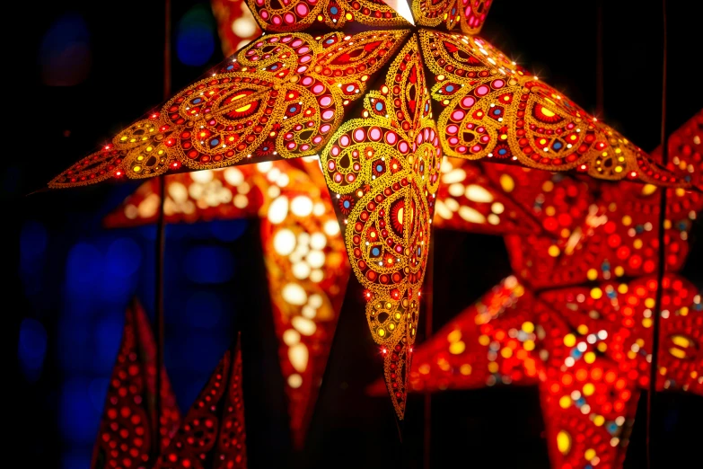 a large display consisting of many decorative stars